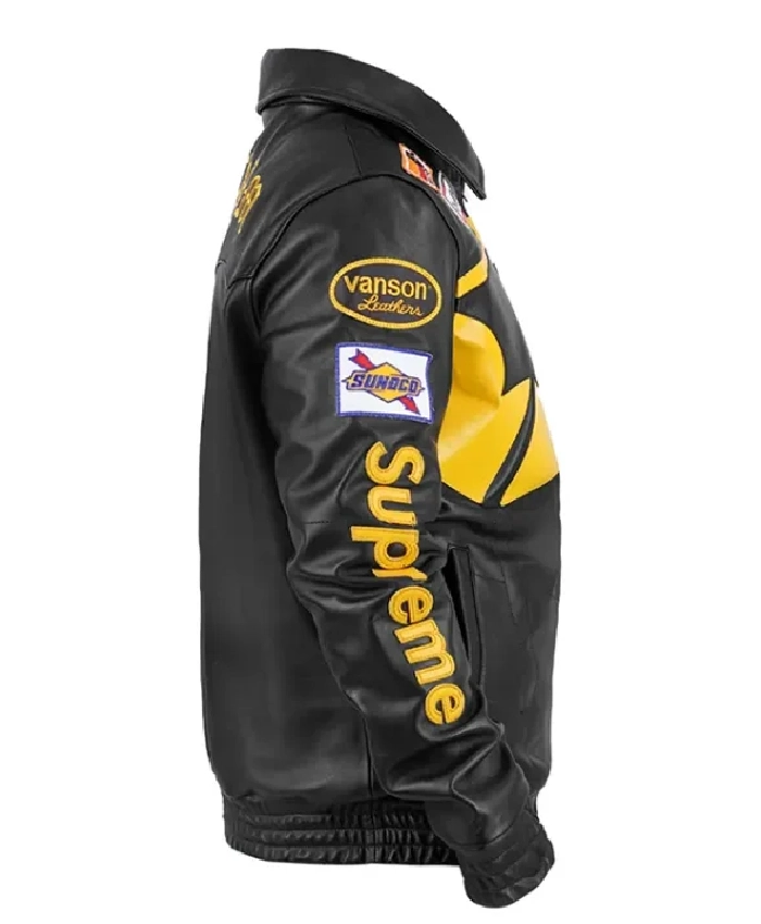 Supreme x The Batman Gotham City Black Leather Jacket Sale