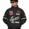 Buy Supreme x Vanson Leathers Cordura Down Detachable Hood Black Jacket for Unisex