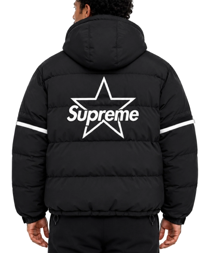 Supreme x Vanson Leathers Cordura Down Black Jacket