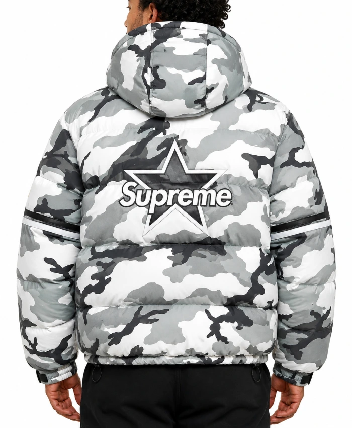 Supreme x Vanson Leathers Cordura Down Snow Camo Jacket