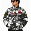 Buy Supreme x Vanson Leathers Cordura Down Detachable Hood Snow Camo Jacket for Unisex