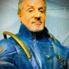 Sylvester Stallone Guardians of The Galaxy Vol. 3 Stakar Ogord Blue Leather Jacket