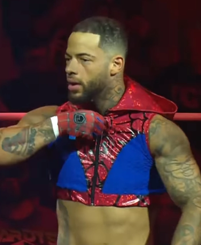 TNA Lockdown 2026 Trey Miguel Spider Man Red Vest