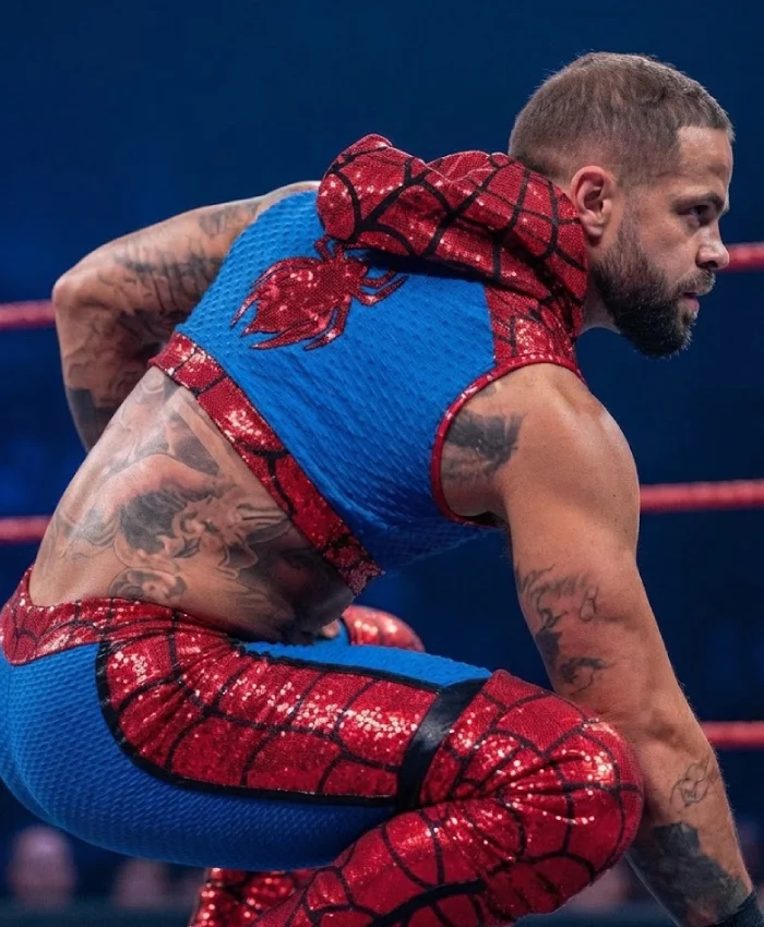 TNA Lockdown 2026 Trey Miguel Spider Man Vest