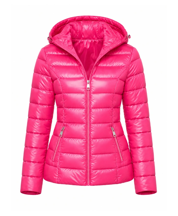 TV Series Baylen Out Loud Season 3 Baylen Dupree Pink Puffer Hooded Jacket