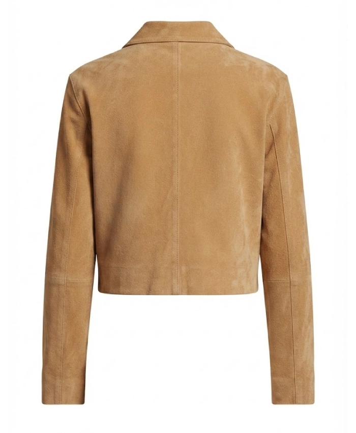 TV Series Leanne S2 Kristen Johnston Tan Suede Cropped Jacket