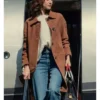 TV Series The Gentlemen 2026 Benedetta Porcaroli Brown Suede Coat