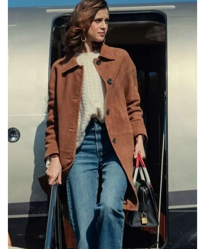 TV Series The Gentlemen 2026 Benedetta Porcaroli Brown Suede Coat