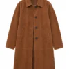 TV Series The Gentlemen 2026 Benedetta Porcaroli Brown Suede Leather Coat