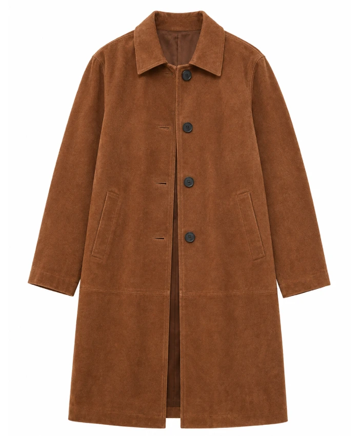 TV Series The Gentlemen 2026 Benedetta Porcaroli Brown Suede Leather Coat