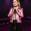 Taylor Tomlinson Have It All Pink Leather Jacket