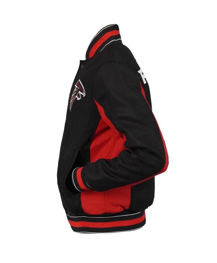 Dewey Team Atlanta Falcons Black Varsity Jacket - Image 4