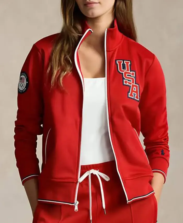 Team USA Red Fleece Track Jacket