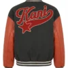 Ted Lasso S04 Abbie Hern Wool with Leather Black and Red Bomber Jacket Sale