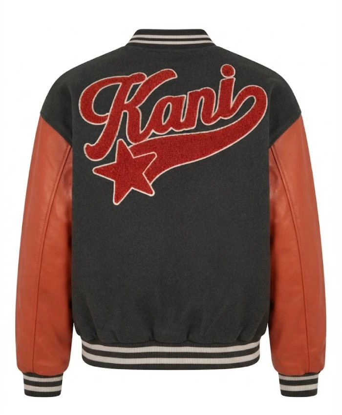 Ted Lasso S04 Abbie Hern Wool with Leather Black and Red Bomber Jacket Sale