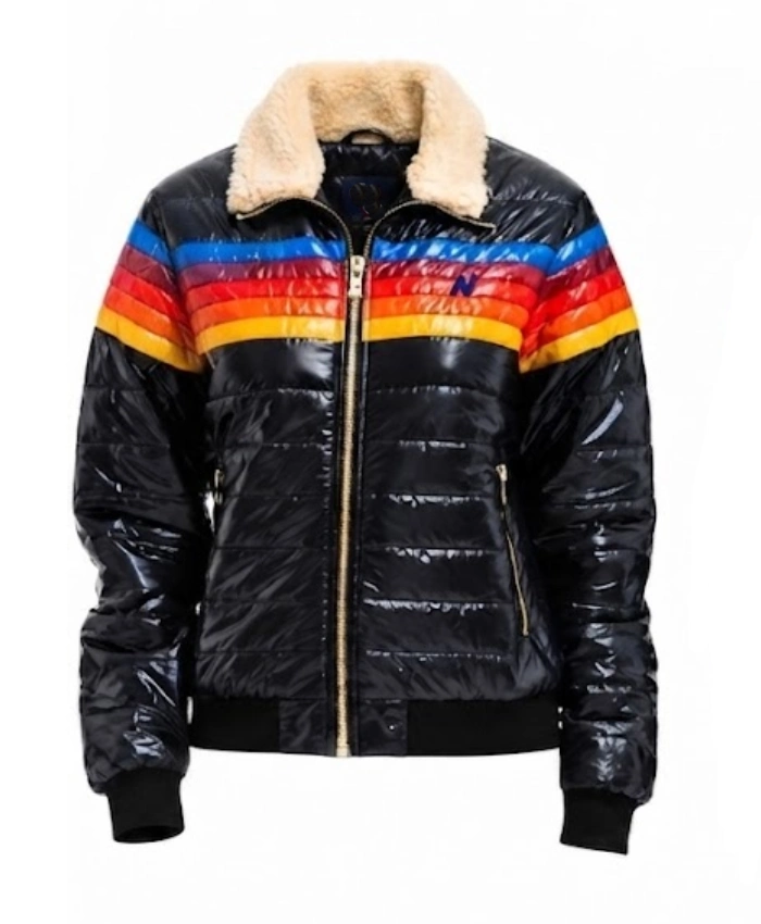 Ted Lasso S04 Rainbow Stripes Black Jacket