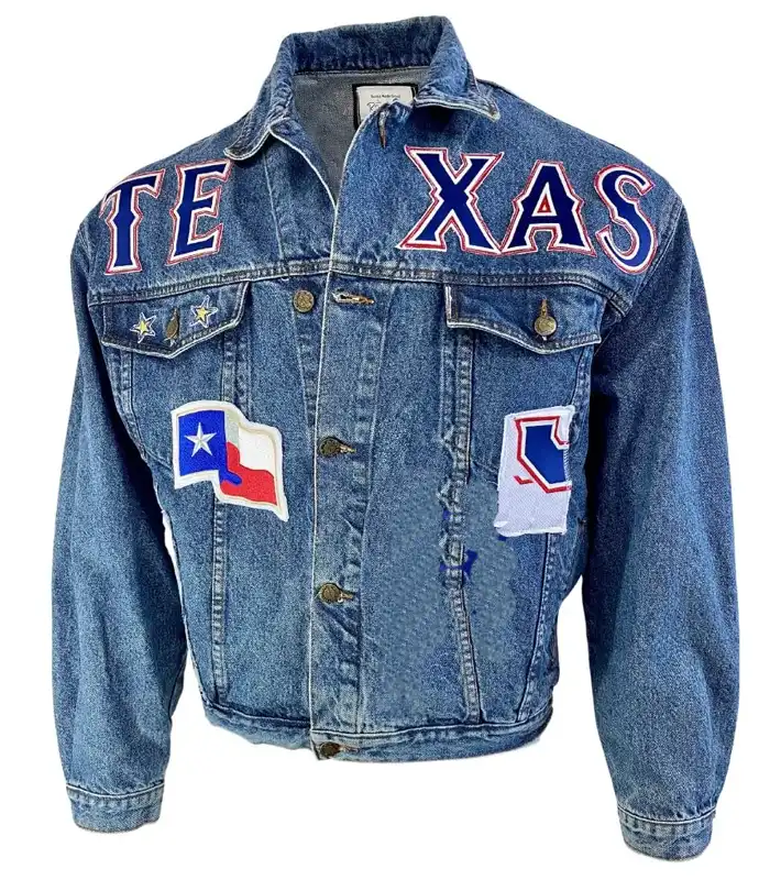 Texas Rangers Denim Hooded Jacket
