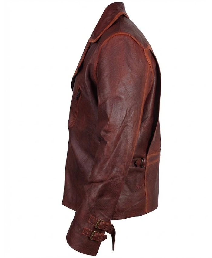 The First Avengers Captain America Distressed Brown Real Leather Jacket