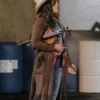 The Flash S04 Izzy Bowin Fringe Leather Coat