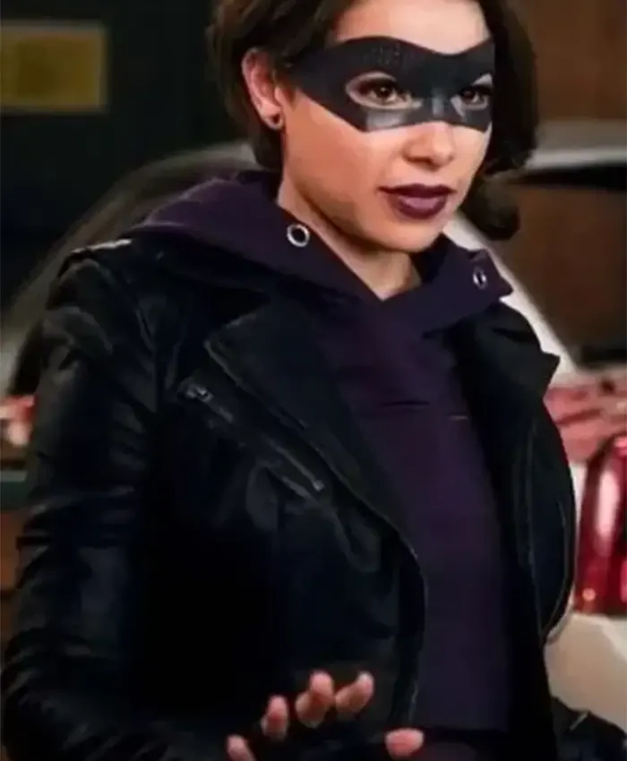 The Flash S05 Nora West Allen Black Leather Jacket