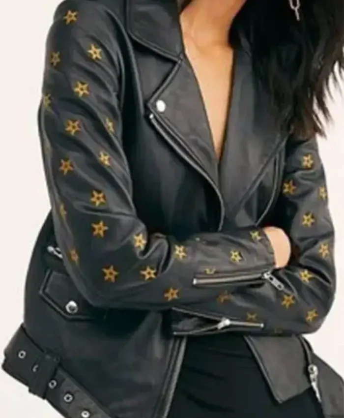 The Flash S09 Jessica Parker Kennedy Star Biker Leather Jacket