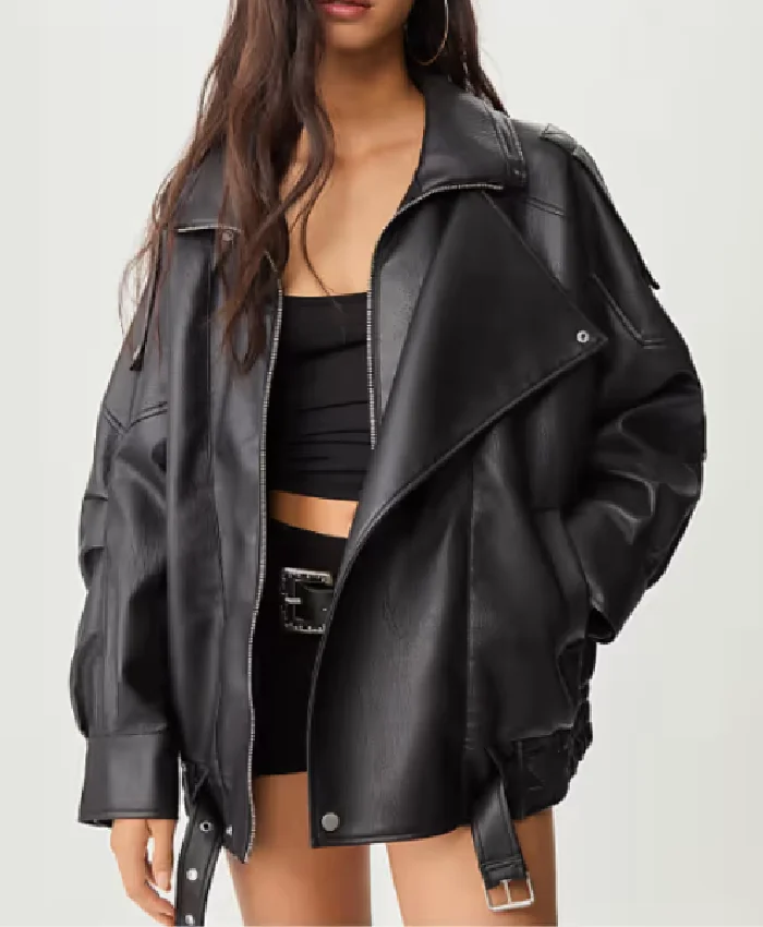 The Only Way Is Essex S37 Becks Bloomberg Leather Jacket Womens