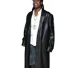 The Tonight Show 2023 Don Toliver Black Leather Trench Coat For Men And Women