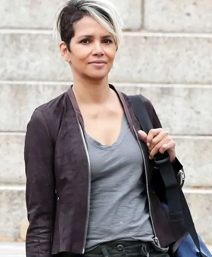 The Union 2024 Halle Berry Leather Brown Jacket