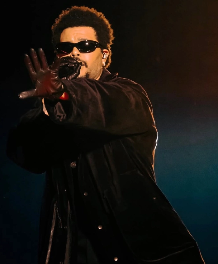 The Weeknd Croke Park Dublin Black Leather Coat
