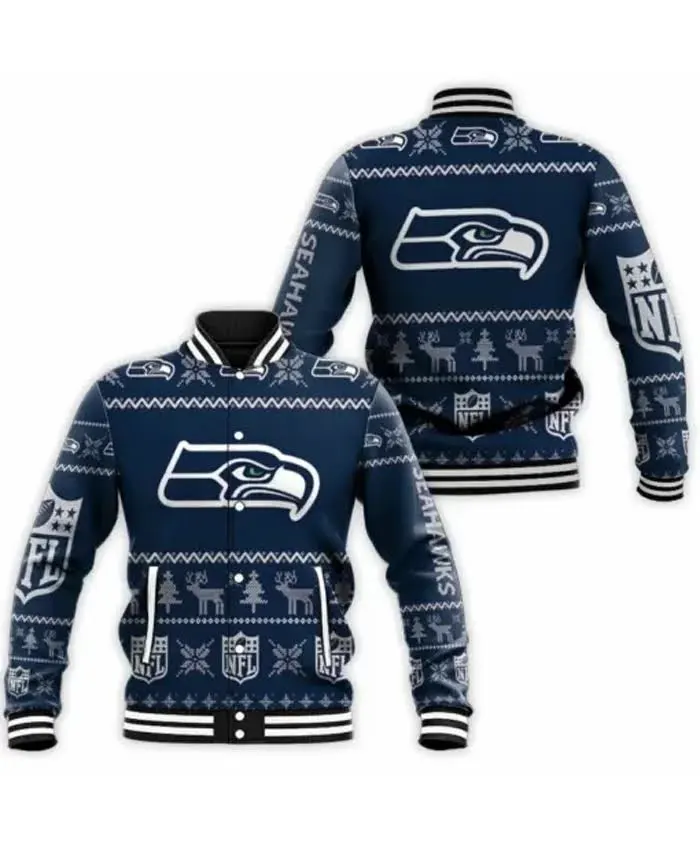 Tia Schumm NFL Seattle Seahawks Letterman Varsity Jacket For Men And Women Blue