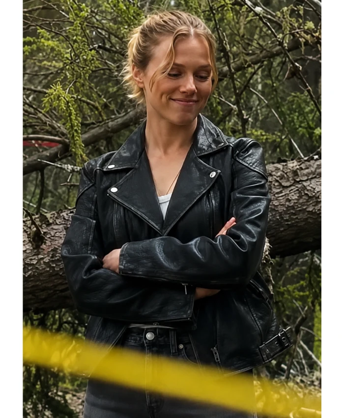 Tracy Spiridakos Anna Pigeon Leather Jacket