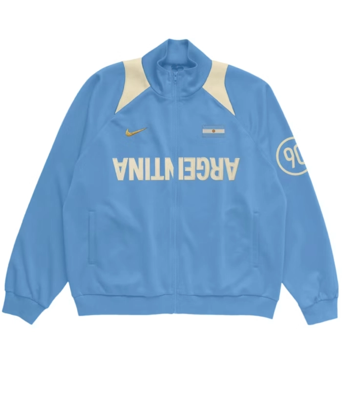 Travis Scott Cactus Jack x Nike Argentina Total 90 Blue Anthem Fleece Jacket Sale