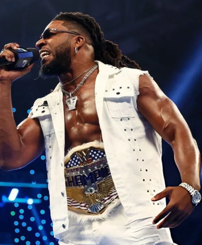 Trick Williams SmackDown White Leather Vest