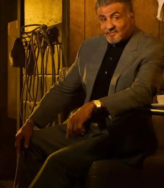 Tulsa King Sylvester Stallone Grey Blazer
