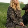 Tv Series Yellowstone Season 5 Beth Dutton Wool Floral Coat For Sale