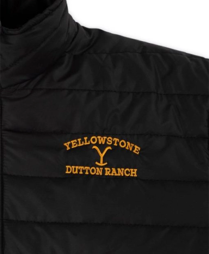 Tv Series Yellowstone Season 5 Dutton Ranch Black Puffer Jacket