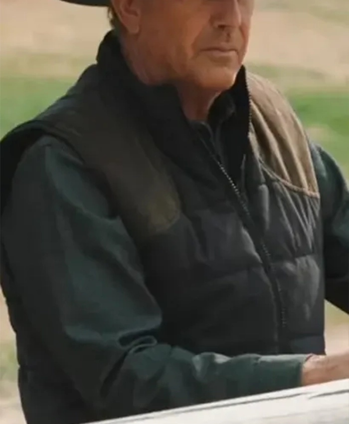 Tv Series Yellowstone Season 5 John Dutton Kevin Costner Puffer Vest For Sale