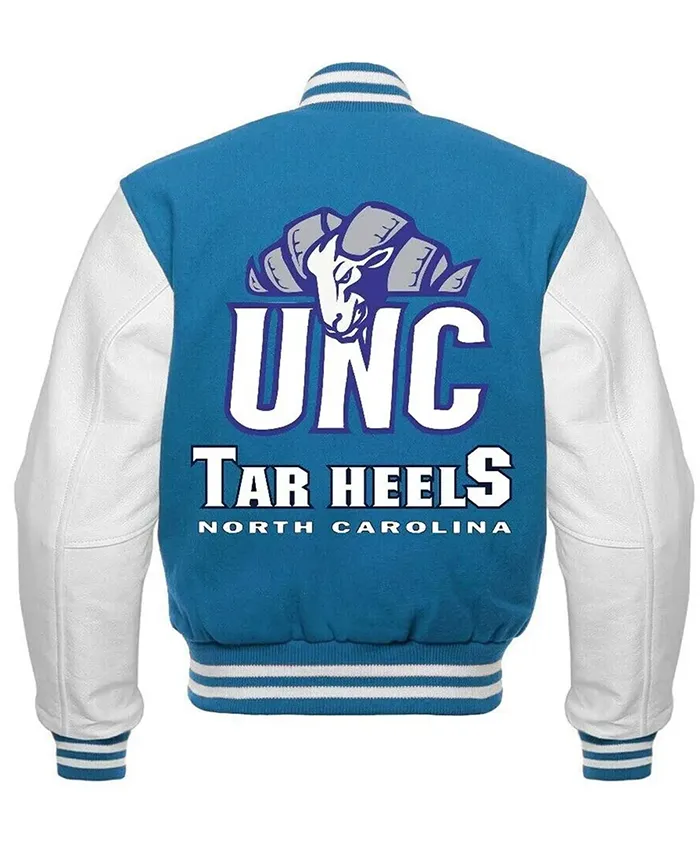 Unc Tar Heels Blue Letterman Varsity Jacket - Image 2