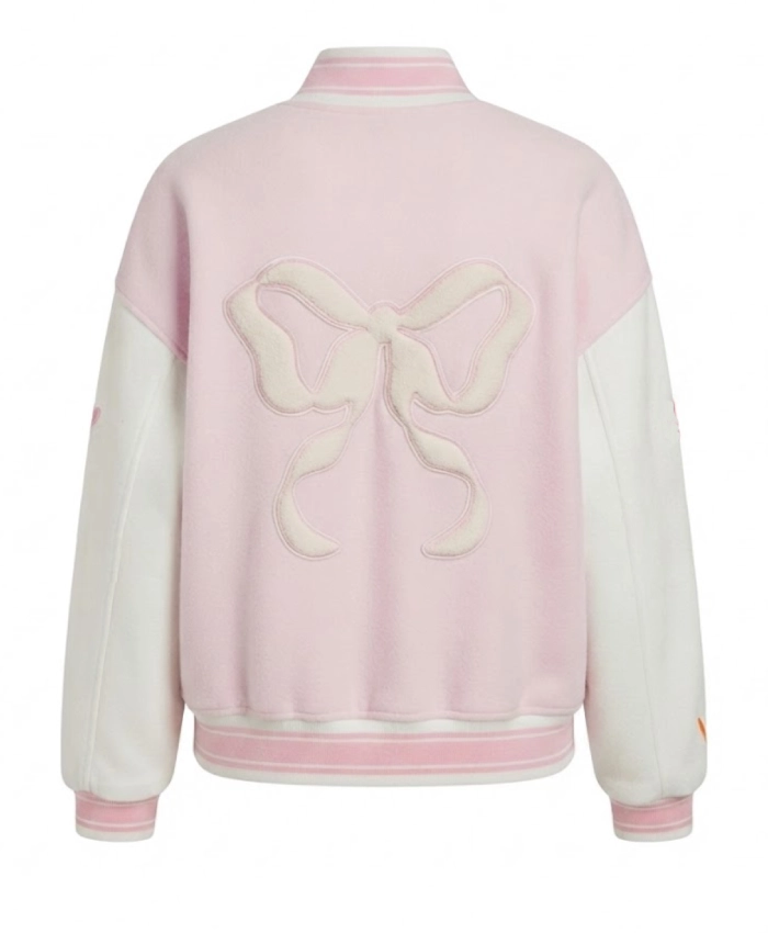 University of Miami Fanatics x LoveShackFancy Pink and White College Jacket