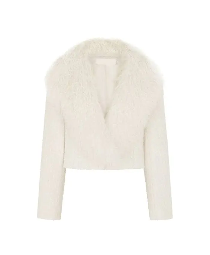 Valencia White Cropped Jacket