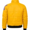 Valorant Killjoy Inspired Yellow Cosplay Leather Puffer Bomber Jacket