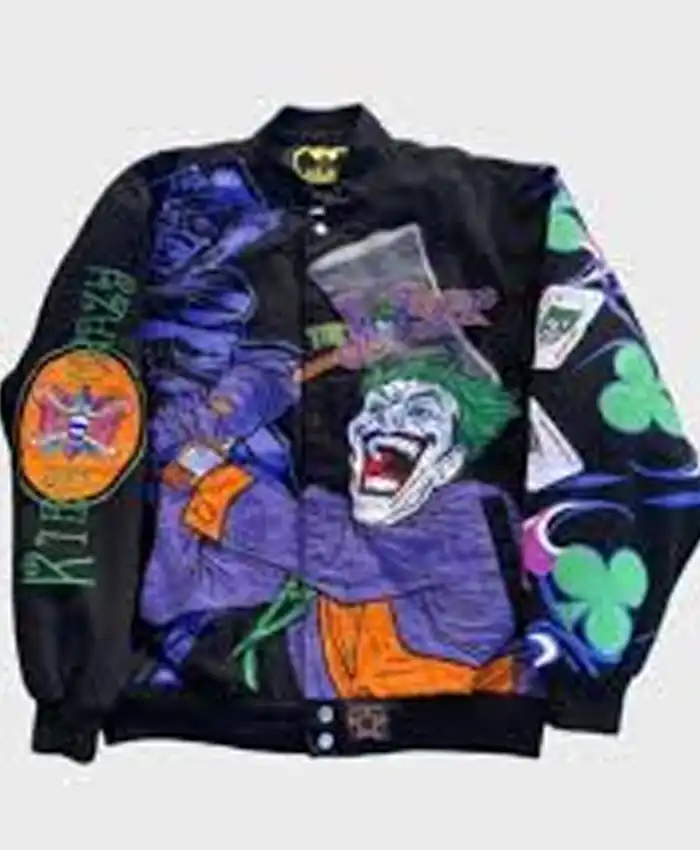 Vintage The Joker Batman Printed Bomber Jacket