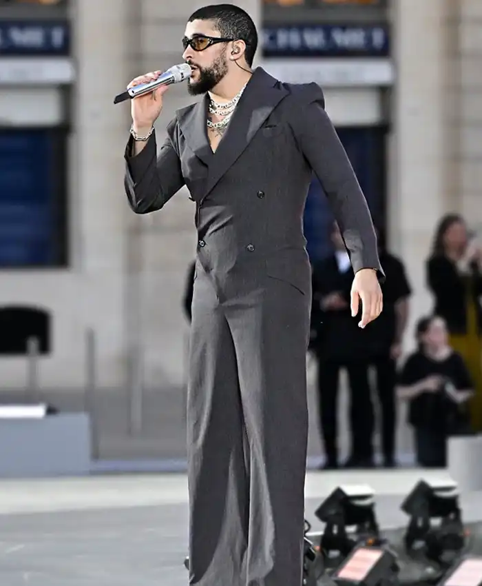 Vogue World Paris 2024 Bad Bunny Grey Suit