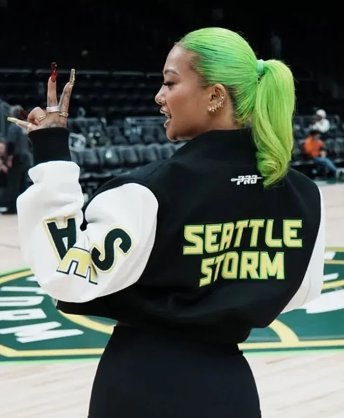 WNBA Seattle Storm Team 2026 Kayce Kirihara Black And White Cropped Jacket
