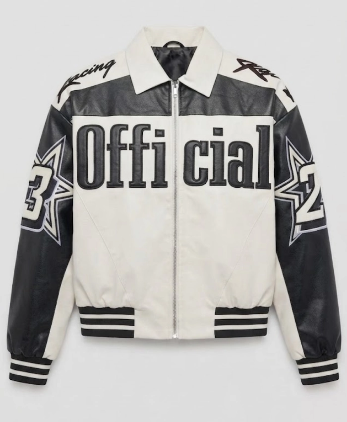 WNBA Sydney Taylor AKIRA Black and White Bomber Jacket