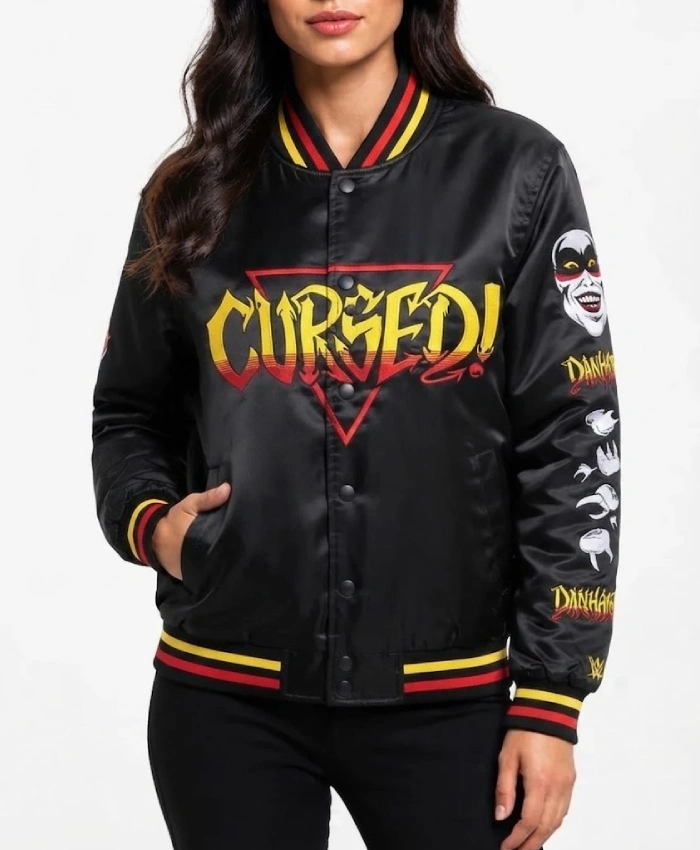 WWE 2026 Donovan Andrew Danhausen Black Fanimation Satin Jacket