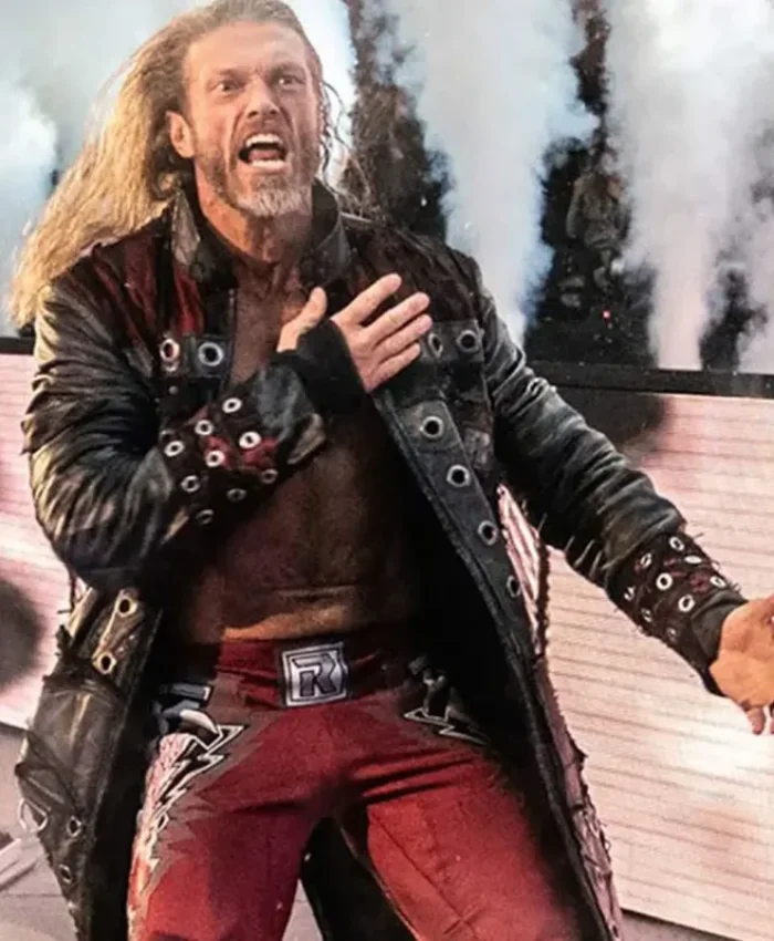 WWE Royal Rumble Adam Joseph Edge Black Leather Ring Coat Sale