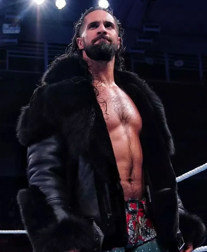 WWE Seth Rollins Black Shearling Jacket - Image 3