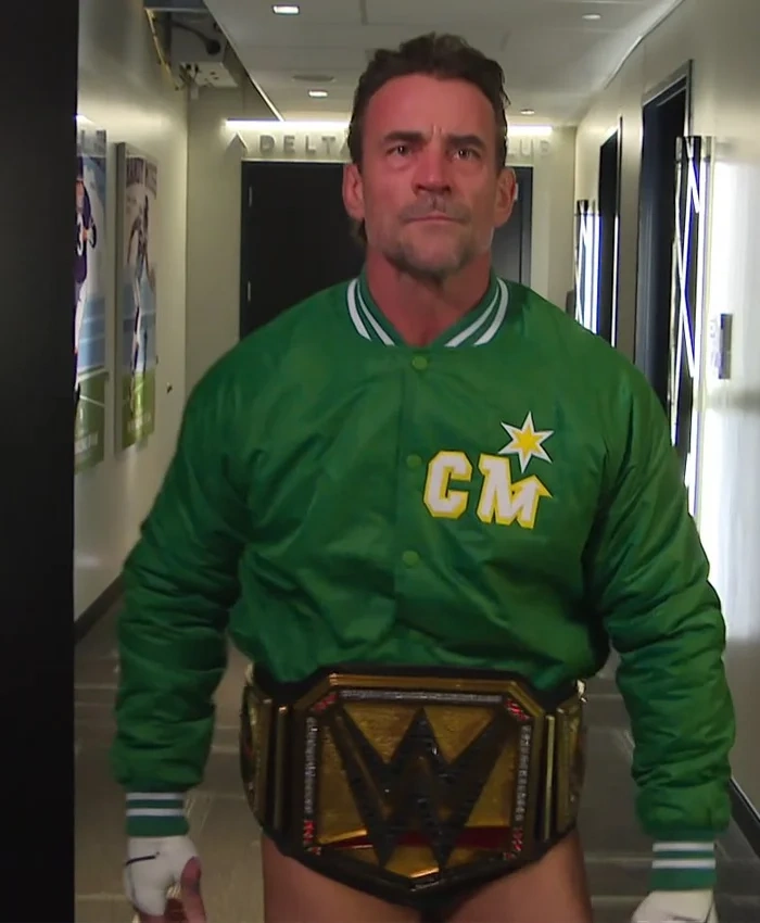 WWE SummerSlam 2026 CM Punk Green Minnesota North Stars Bomber Jacket