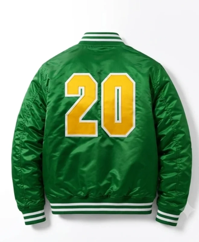 WWE SummerSlam 2026 CM Punk Green Minnesota North Stars Satin Bomber Jacket